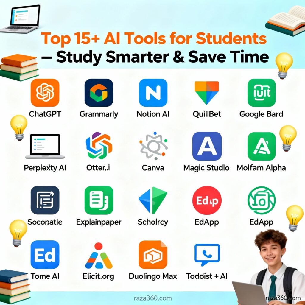 Top 15+ AI Tools for Students β Study Smarter & Save Time)